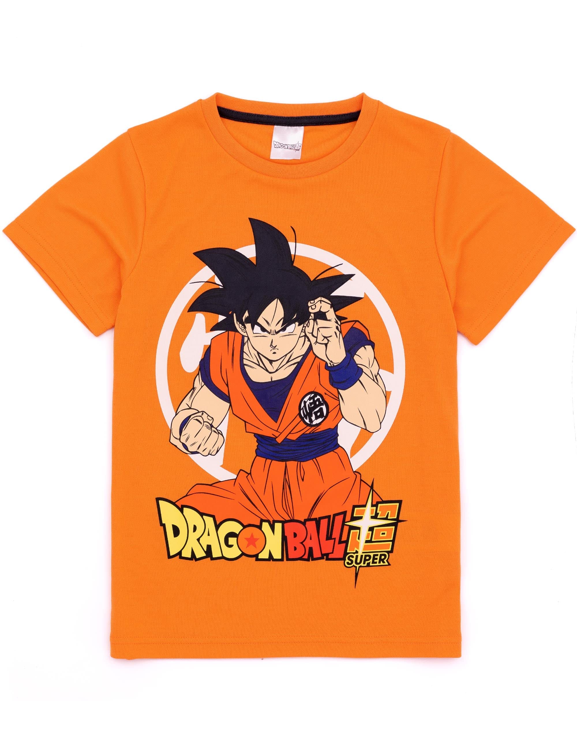 Dragon Ball Z Pigiama Bambini | Ragazzi Ragazze Goku Personaggio Arancione Manica Corta T-Shirt Simbolo Guerriero Pantaloncini Nero | Merchandising di Abbigliamento Anime