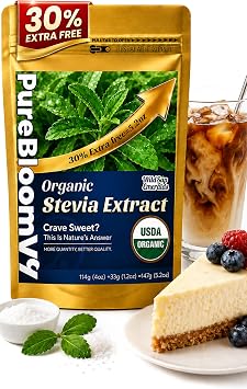 Organic Stevia Leaf Powder, 5.2 oz, Pure Stevia Powder for Drinks & Baking