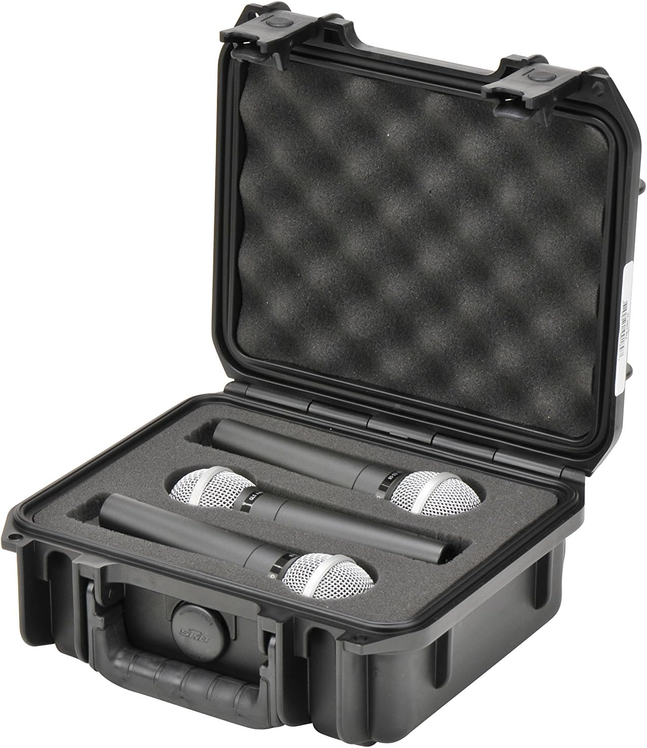 SKB3I-0907-MC3 Injection Molded Case with Foam, Storage Compartment for 3 Microphones - Black