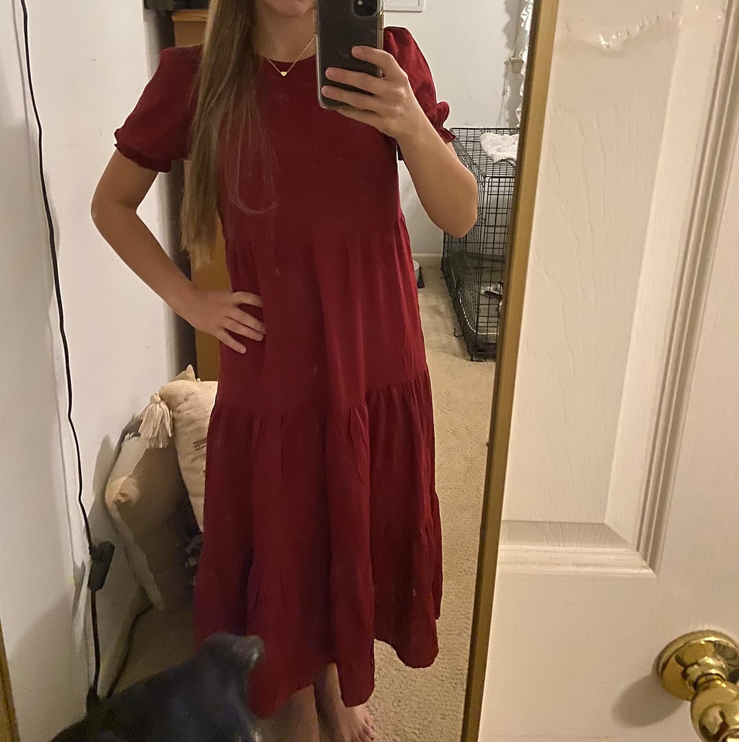 IFFEI Mommy and Me Dresses Summer Casual Boho Matching Outfits Ruffle Puff Sleeve High Waist Midi Beach Maxi Dress - Image 3