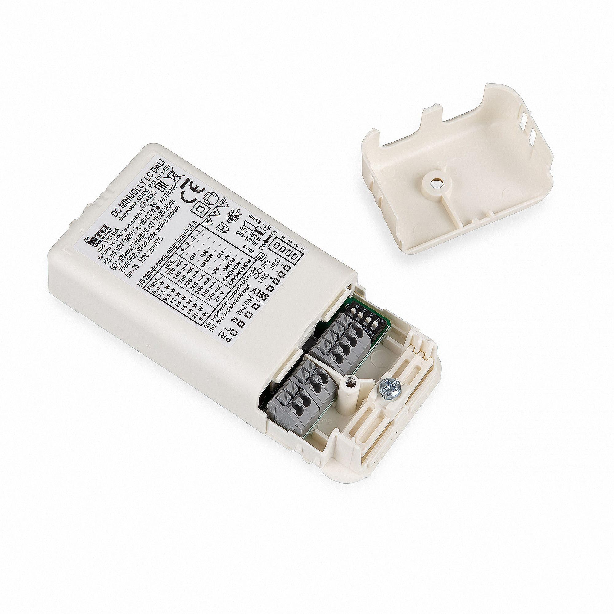 Transformateur de source d'alimentation constante LED TCI DC, MINI Jolly DALI 20 5,4 W à 20 W 122395 Transformateur LED pour éclairage LED