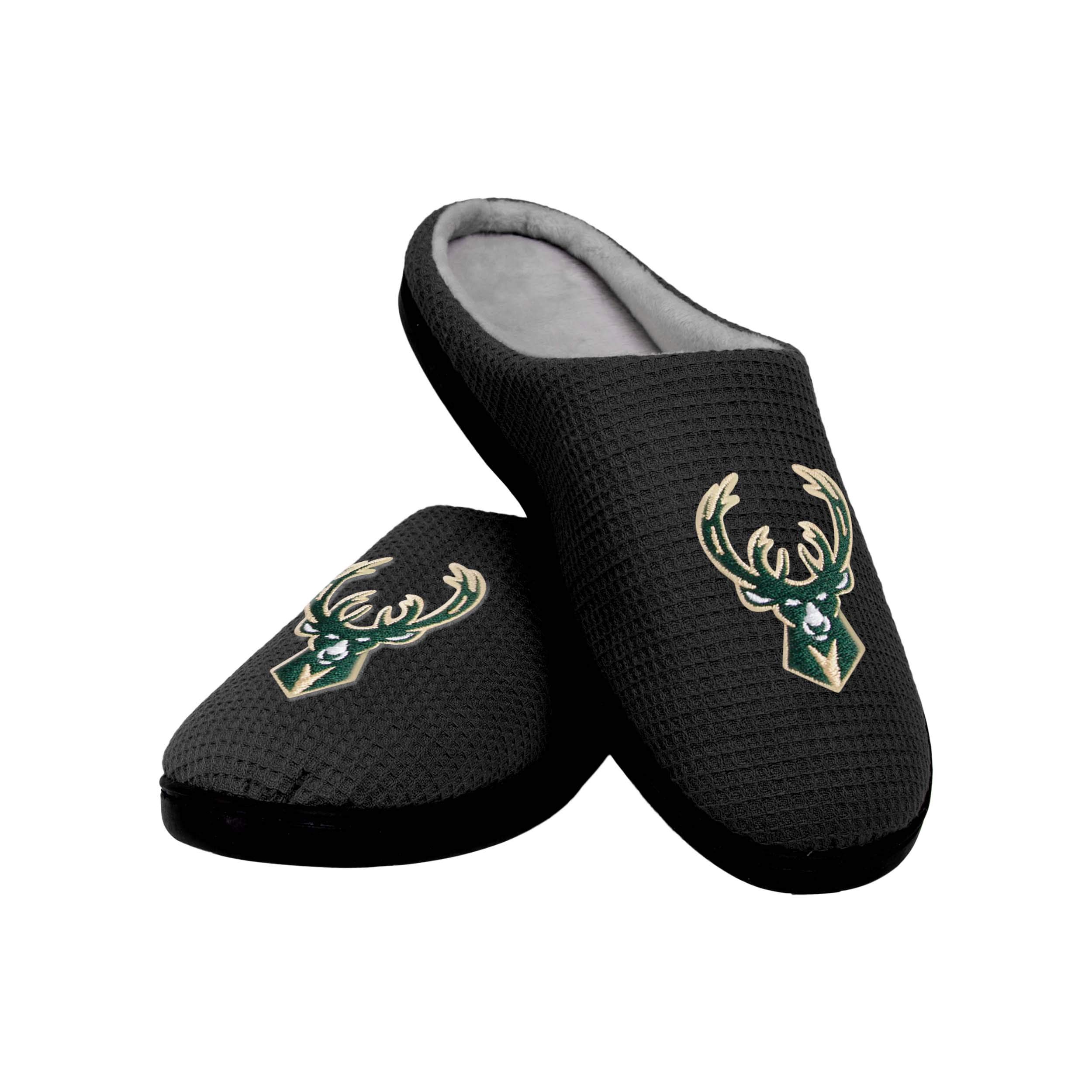 FOCO Mens NBA Team Logo Memory Foam Slide Slippers