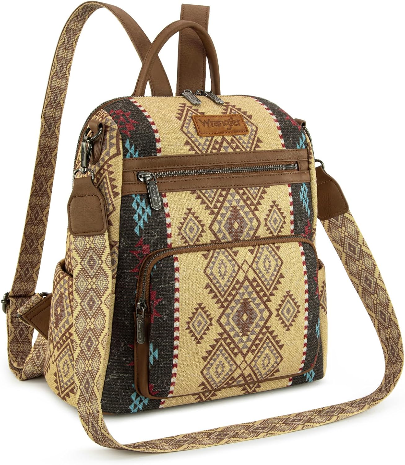 Montana West Wrangler Convertible Backpack Purse for Women Western Aztec Backpack Travel Bags WG213-9110CF