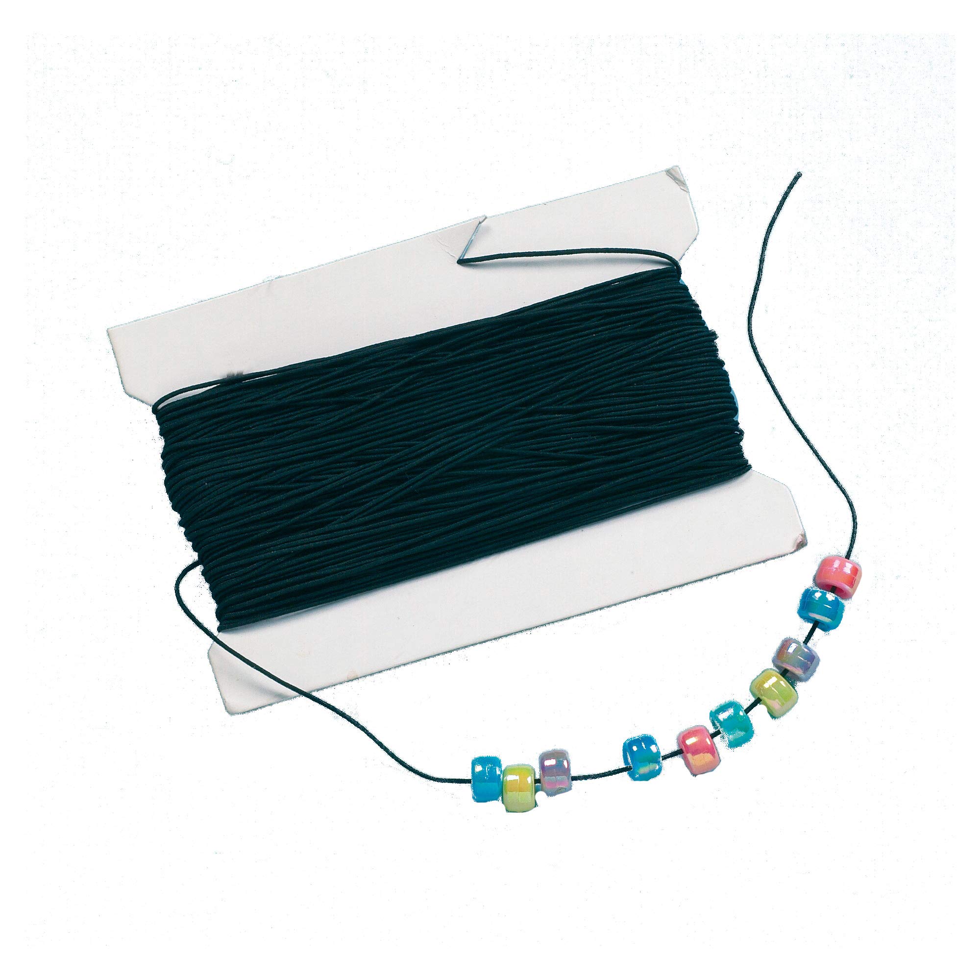 Baker Ross EK6282 Elastic Children's craft Activities, Bead Craft, Jewellery Making,Black (Per Reel),30m