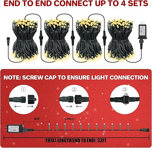 Miniatura 4 de Guirnalda de 100 luces led para Halloween enchufables, con 8 modos y temporizador, para fiestas de carnaval, decoración de jardín interior al aire