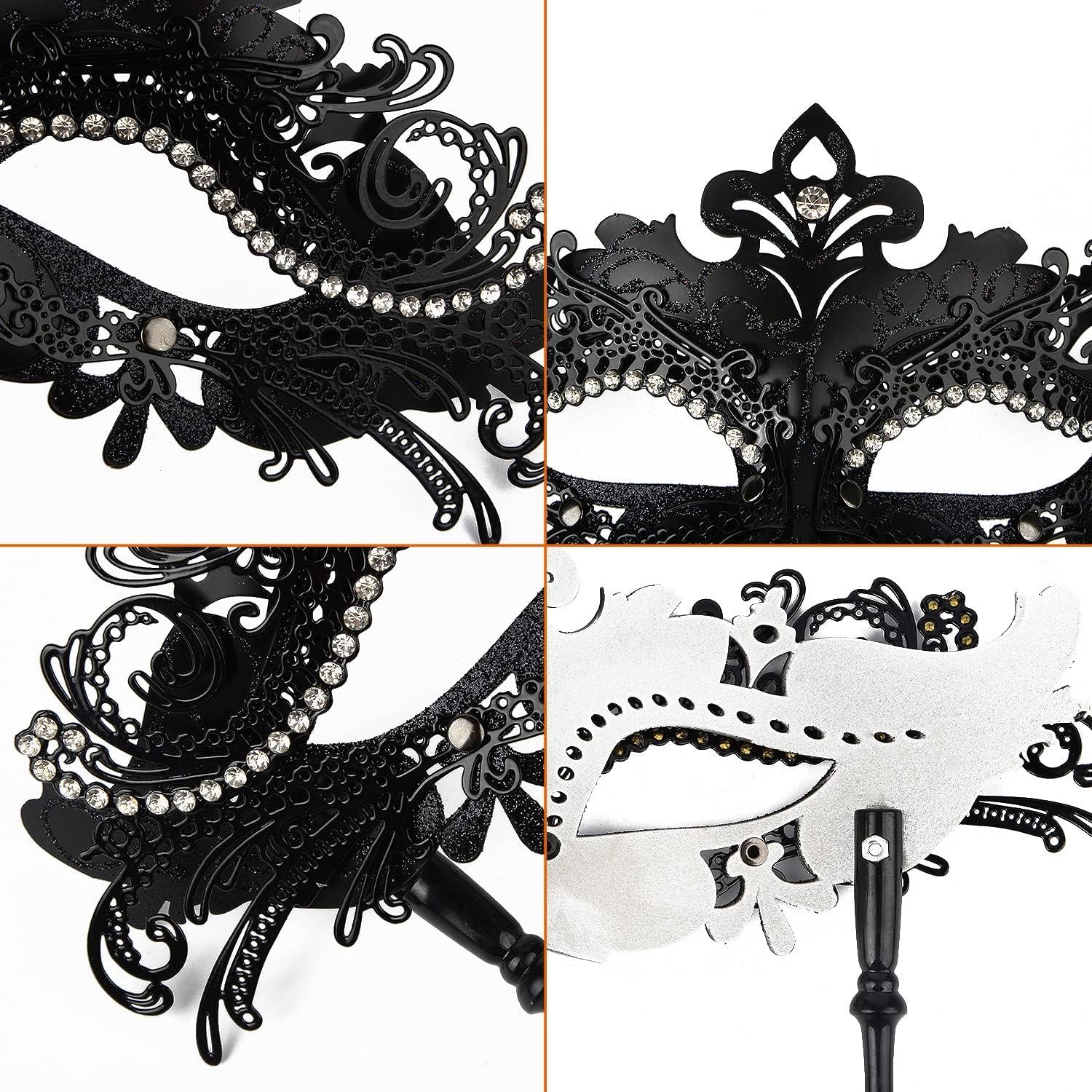 Hoshin Masquerade Mask with Stick, Mardi Gras Deecorations Venetian Masks for Womens - Image 5
