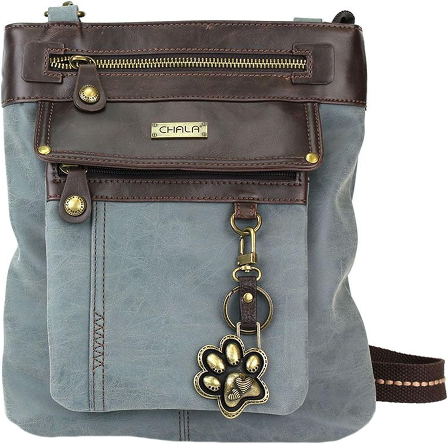 Chala Paw Print 3-in-1 Gemini Crossbody Handbag, Dog Lovers Gift (Indigo)