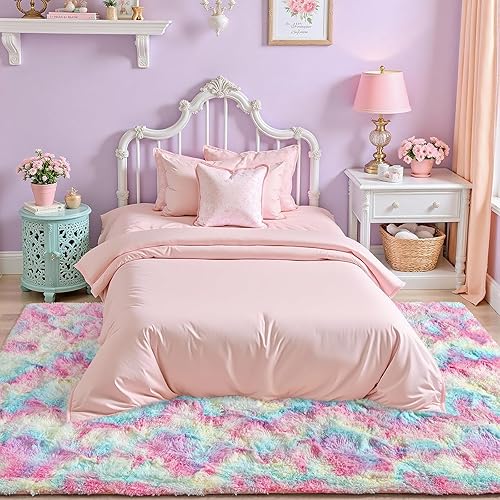 Vista 103 de JUNOVO - Alfombras de área ultra suaves de 3 x 5 pies, alfombras esponjosas para dormitorio, niños, niñas, bebés, sala de estar, suelo, cuarto