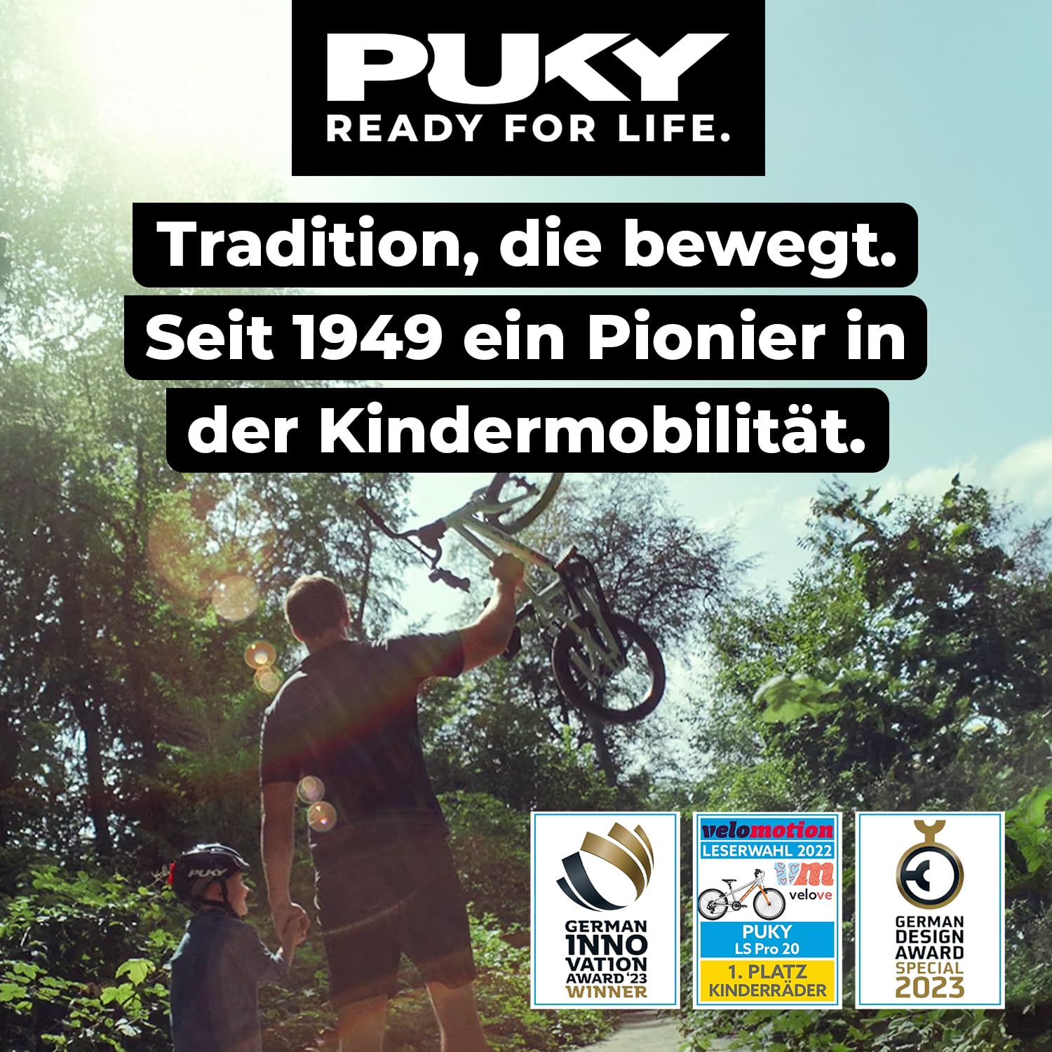 PUKY LR L Classic Retro Green | Lauflernrad 2 1/2 Jahre | Kinder Laufrad mit Bremse | Balance Bike | Ergonomischer Sitz, Sicherheitslenkergriffe & Lenkerpolster | Höhenverstellbarer Sattel & Lenker