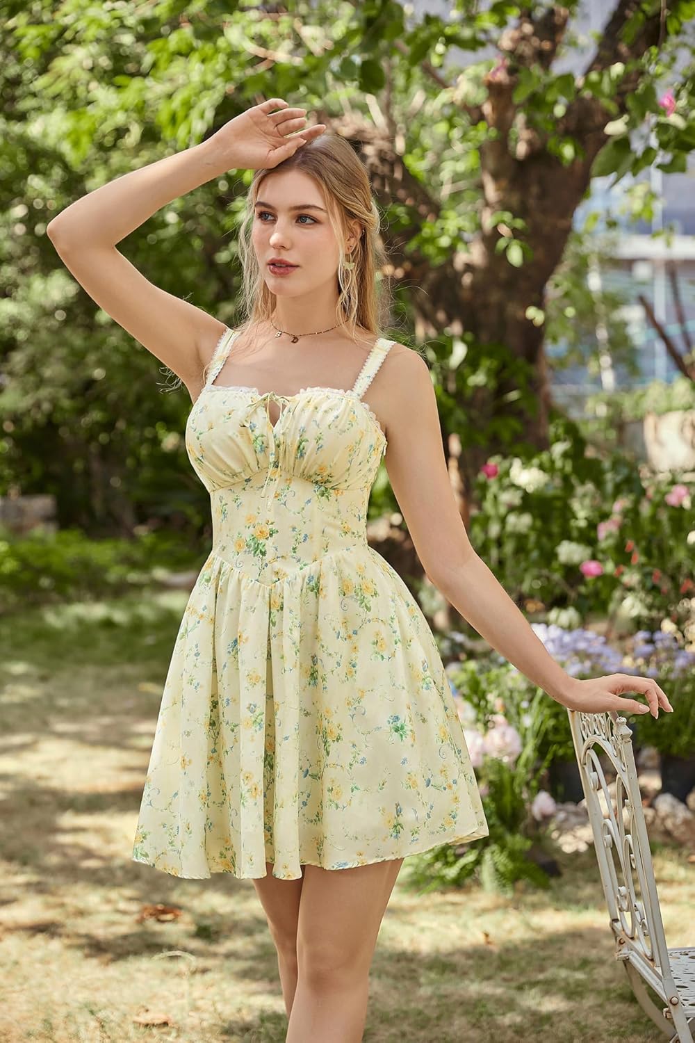 SCARLET DARKNESS Floral Corset Dress Sundresses for Women 2026 Summer Mini Graduation Dress - Image 3