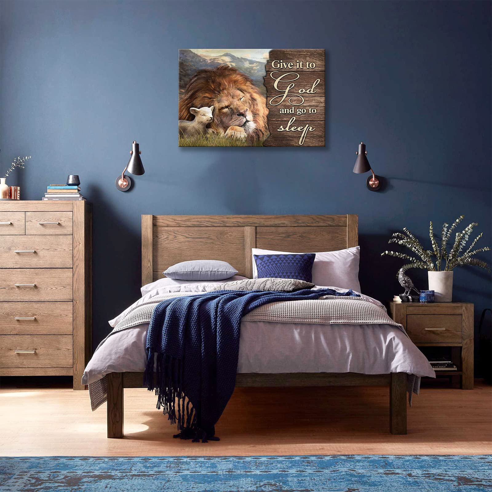 Quadro Su Tela Leone Cristiano - Stampa Artistica Don't Worry About Anything