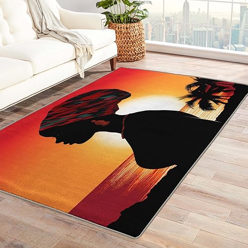 Miniatura 7 de Alfombra negra de bulldog francés y decoración del hogar, alfombra de 3 x 4, alfombra de Navidad para perros para sala de estar, dormitorio,