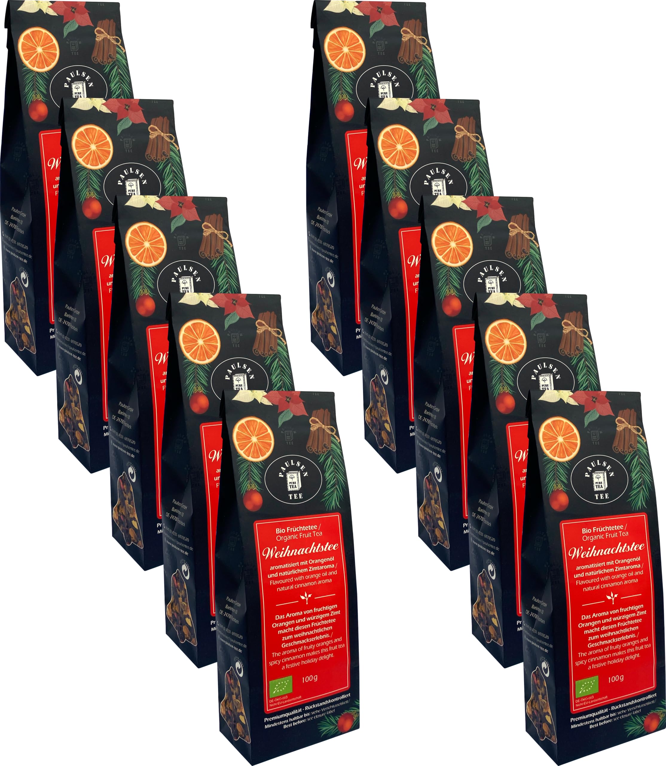 Té de Navidad orgánico 10 x 100g Paulsen Tee Té de frutas