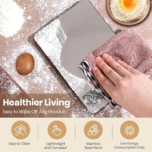 Miniatura 5 de Báscula de alimentos, báscula de cocina de 11 libras con precisión de 0.05 oz1 g, 6 unidades de función de tara y pantalla LCD, báscula digital de