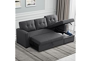 Cozy Corner Haven: 82" L-Shape Reversible Sleeper Couch