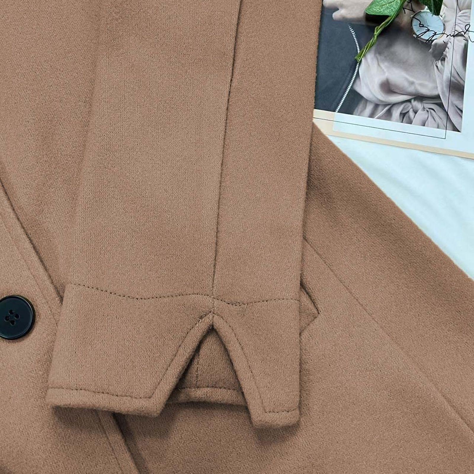 Genérico Abrigo Corto Mujer Gabardina Corta Gabardinas Elegante Ropa con Bolsillo Otoño Trench Cazadoras Casual Abrigos Entretiempo Primavera Chaqueta Paño Invierno