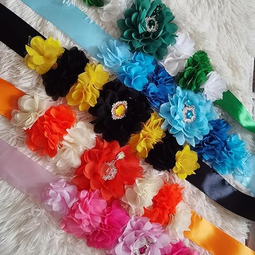 Miniatura 5 de PANBINN Juego de 3 bandas y ramilletes de maternidad, mamá y papá para ser ramillete y diamantes de imitación, banda de maternidad para embarazo,