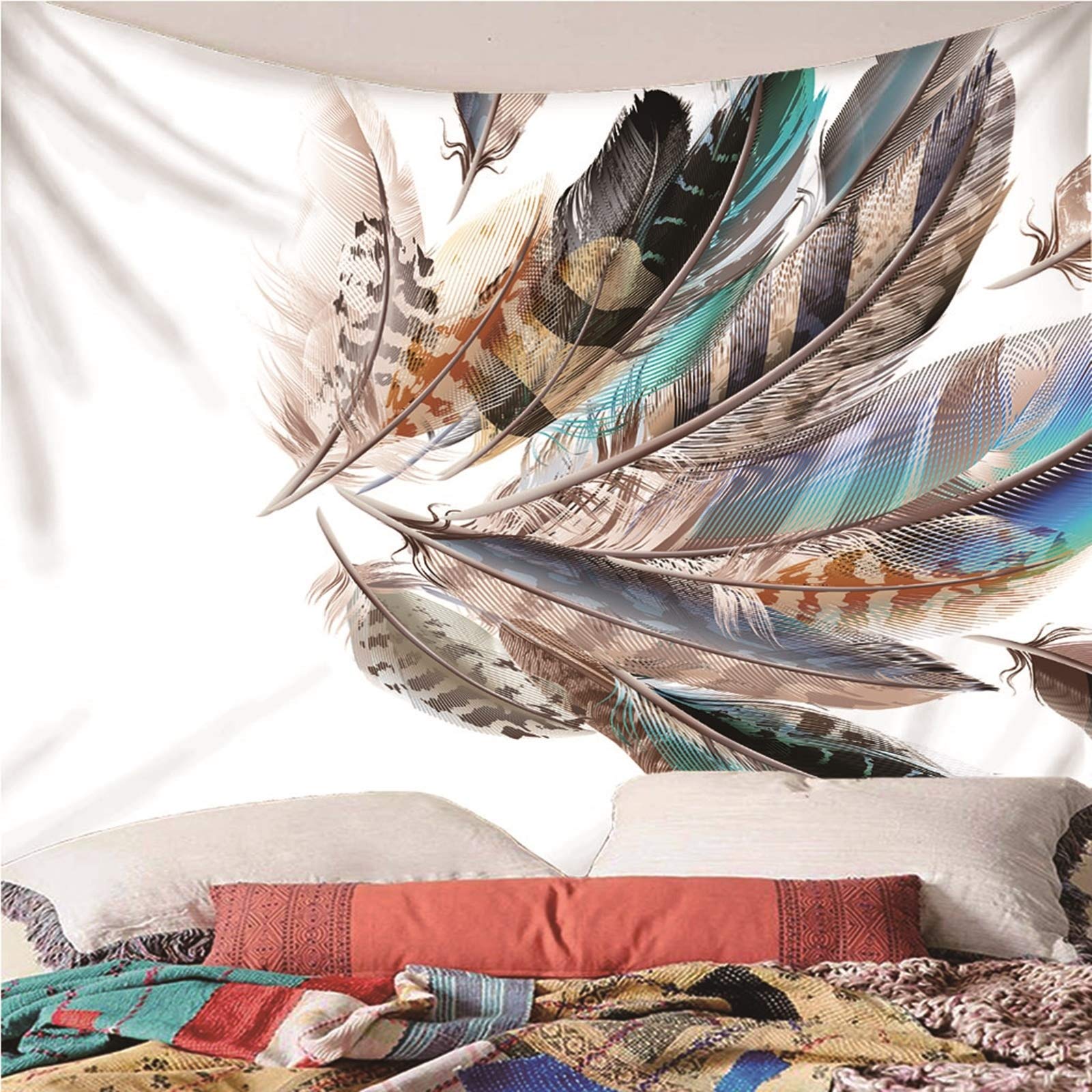 Aeici Tapices Om, Tapiz Sofa Plumas Tapices De Pared Pareo/Toalla De Playa Grande, Sofá(300X260Cm)