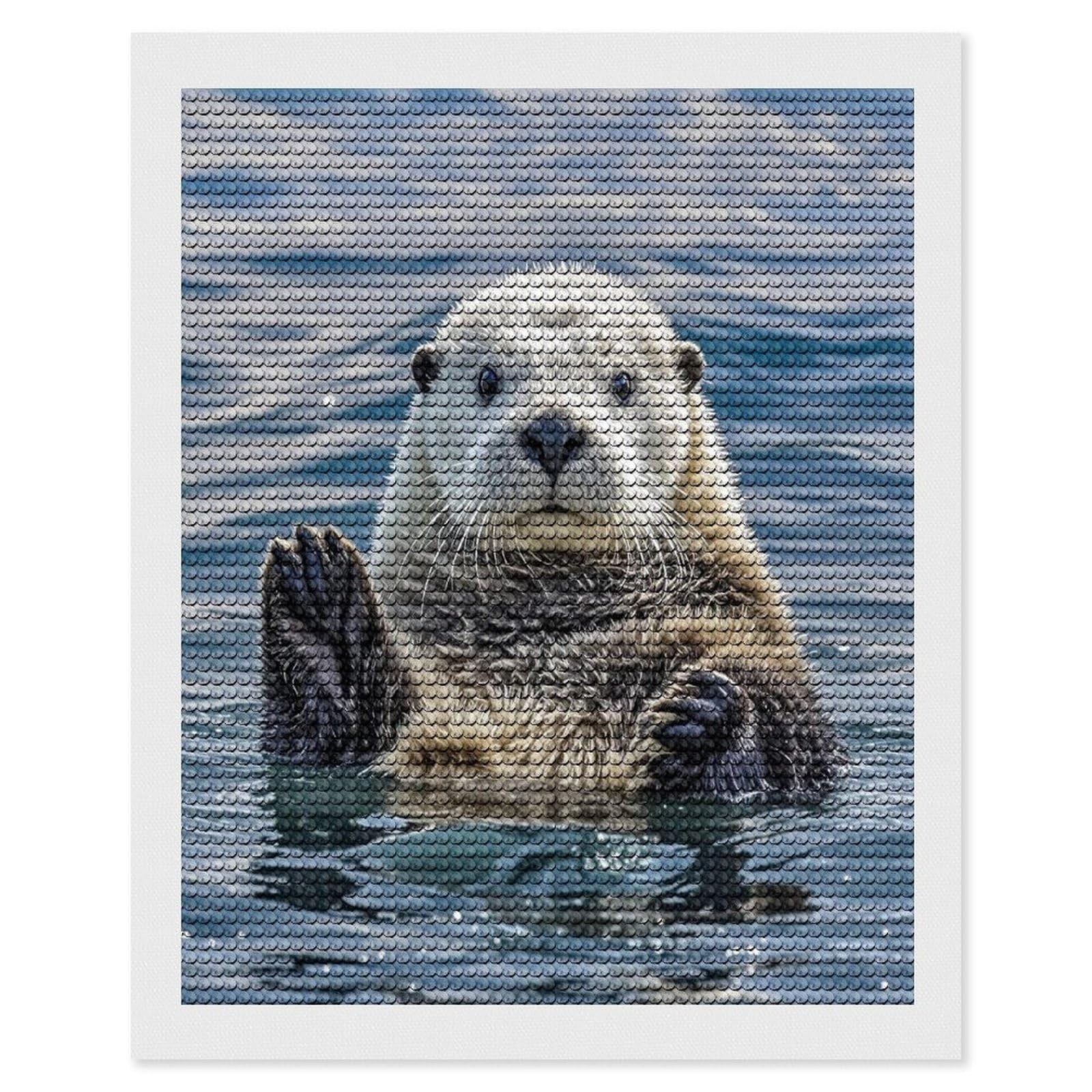FekiLoot Sea Otter Diamond Painting Kits for Adults Full Round Drill Diamond Art Kits for Beginners 5D DIY Diamond Dots Paintings Diamonds Pictures Gem Art Home Wall Decor 16"x20"