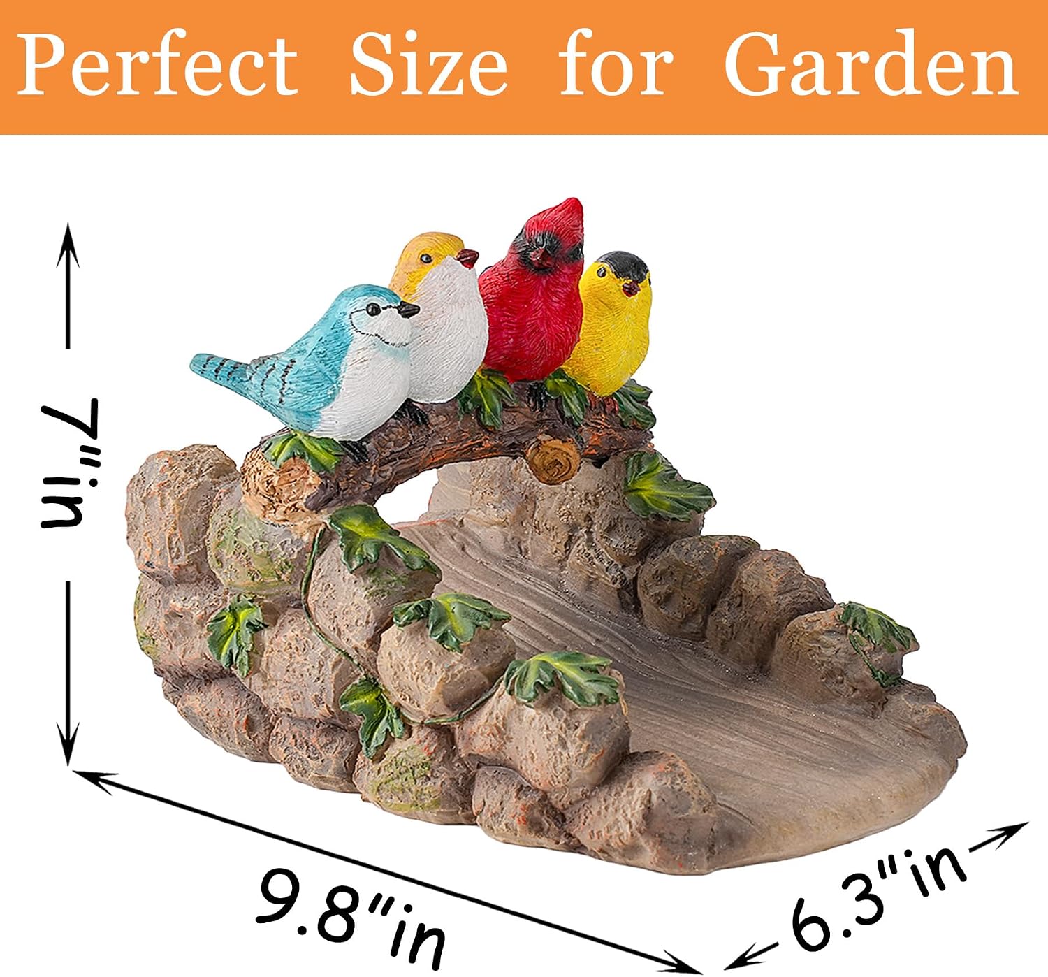 Teaeeno Bird Gutter Downspout Extension Decoration, 4''x4'' Downspout Extender Diverter Splash Block Sculpture Outdoor Decor, Animal Resin Statue Ornaments, for Garden, Yard