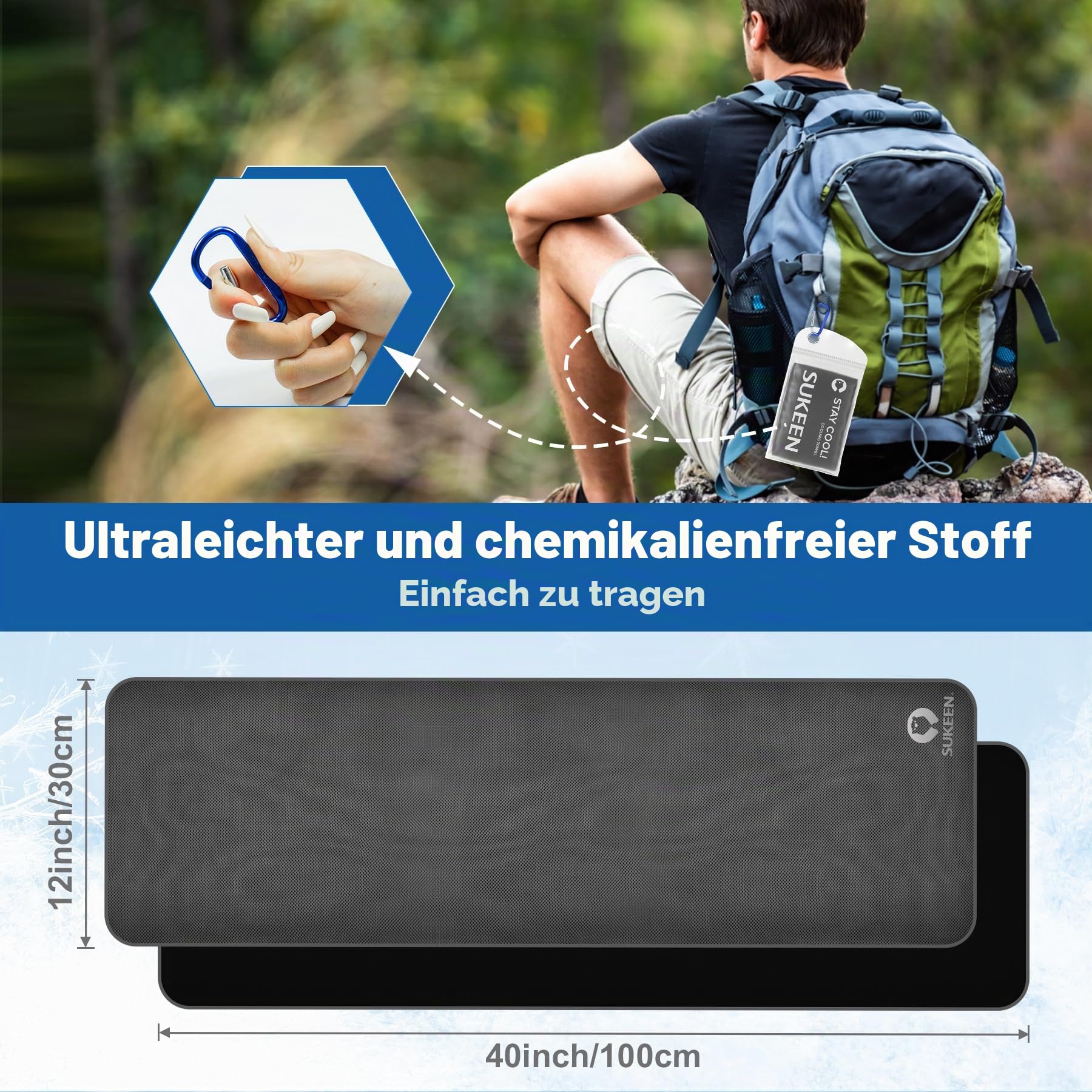 Kühltuch Set, kühlendes Handtuch Kühltücher Hals, Handtuch kühlend, Cooling Towel, Kühltücher Sport, Kühlendes Tuch, Eishandtücher für Wandern, Laufen, Tennis, Reisen,