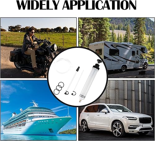 Miniatura 4 de Extractor de fluidos Jeringa de aceite multiusos con 500 CC, bomba de succión de aceite con manguera de goma larga, bomba de jeringa de fluido