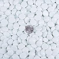 Vista 3 de Galashield Canicas de vidrio plano para jarrones, cuentas de gemas de vidrio blanco, relleno de jarrón (5 libras, aproximadamente 540 unidades)