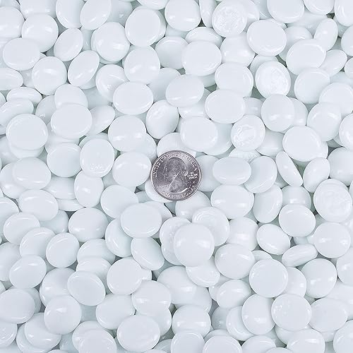 Miniatura 2 de Galashield Canicas de vidrio plano para jarrones, cuentas de gemas de vidrio blanco, relleno de jarrón (5 libras, aproximadamente 540 unidades)