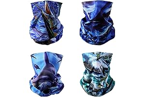 4 Multipurpose Bandanas for Women Men: Dolphin Face Mask