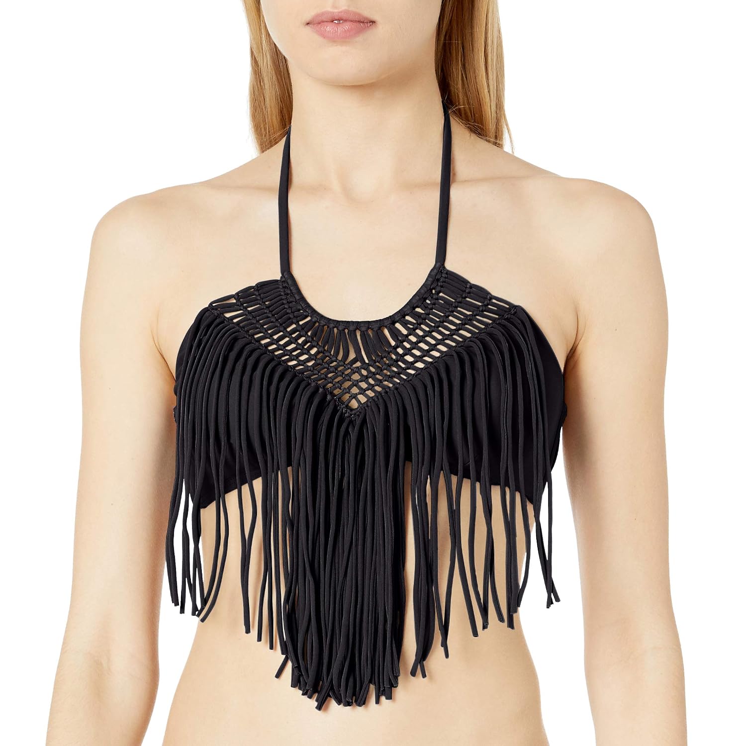 Luli Fama Women's Heart of a Hippie Weave Fringed Halter Bikini Top - Review, Price and Buying Guide