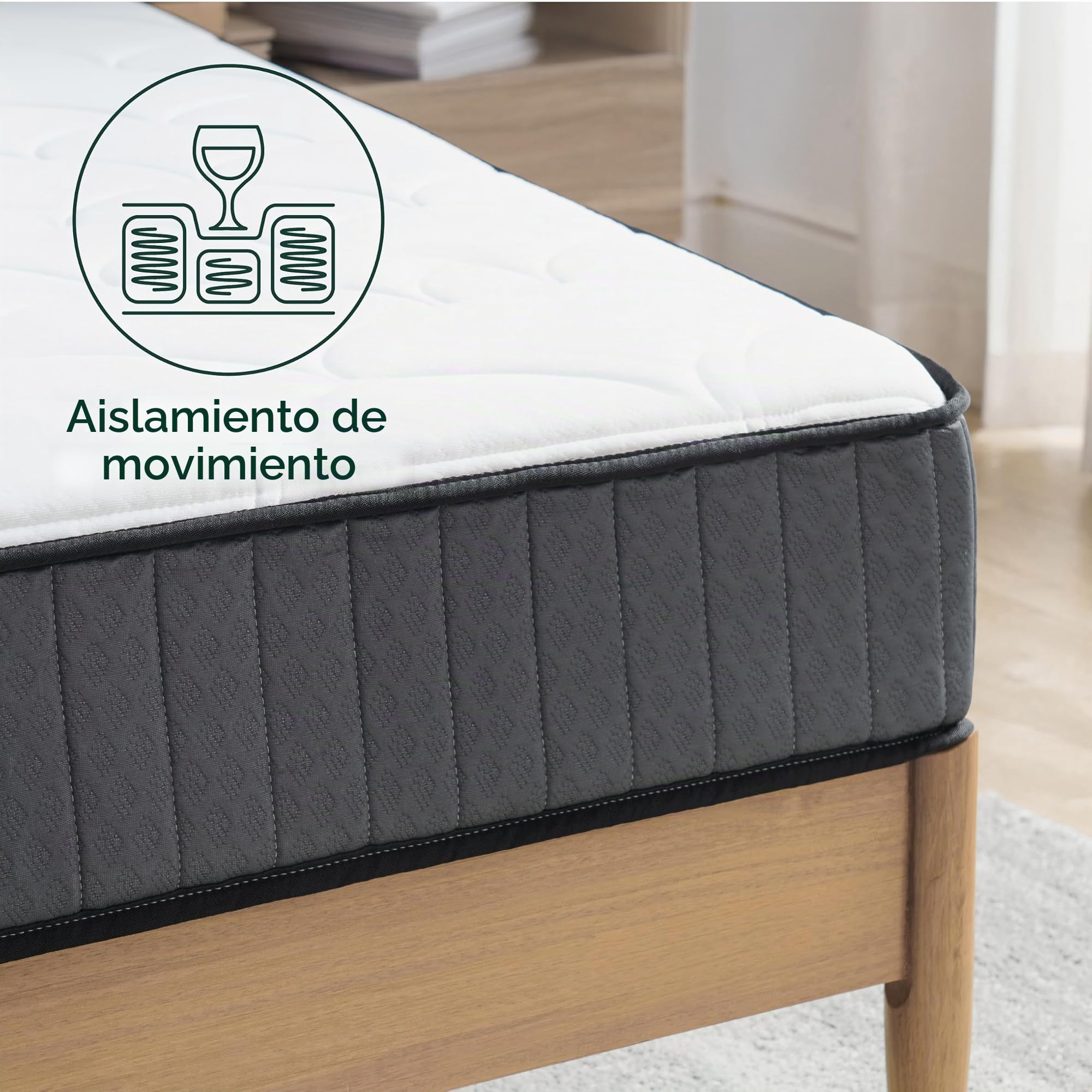 Zinus – Colchón de 90 x 190 – Altura 20 cm – Colchón híbrido de Espuma con Memoria de Forma – Alta Resistencia, Ultra Transpirable, Duradero y Suave para la Piel – Colchón para Cama Adulto y niño