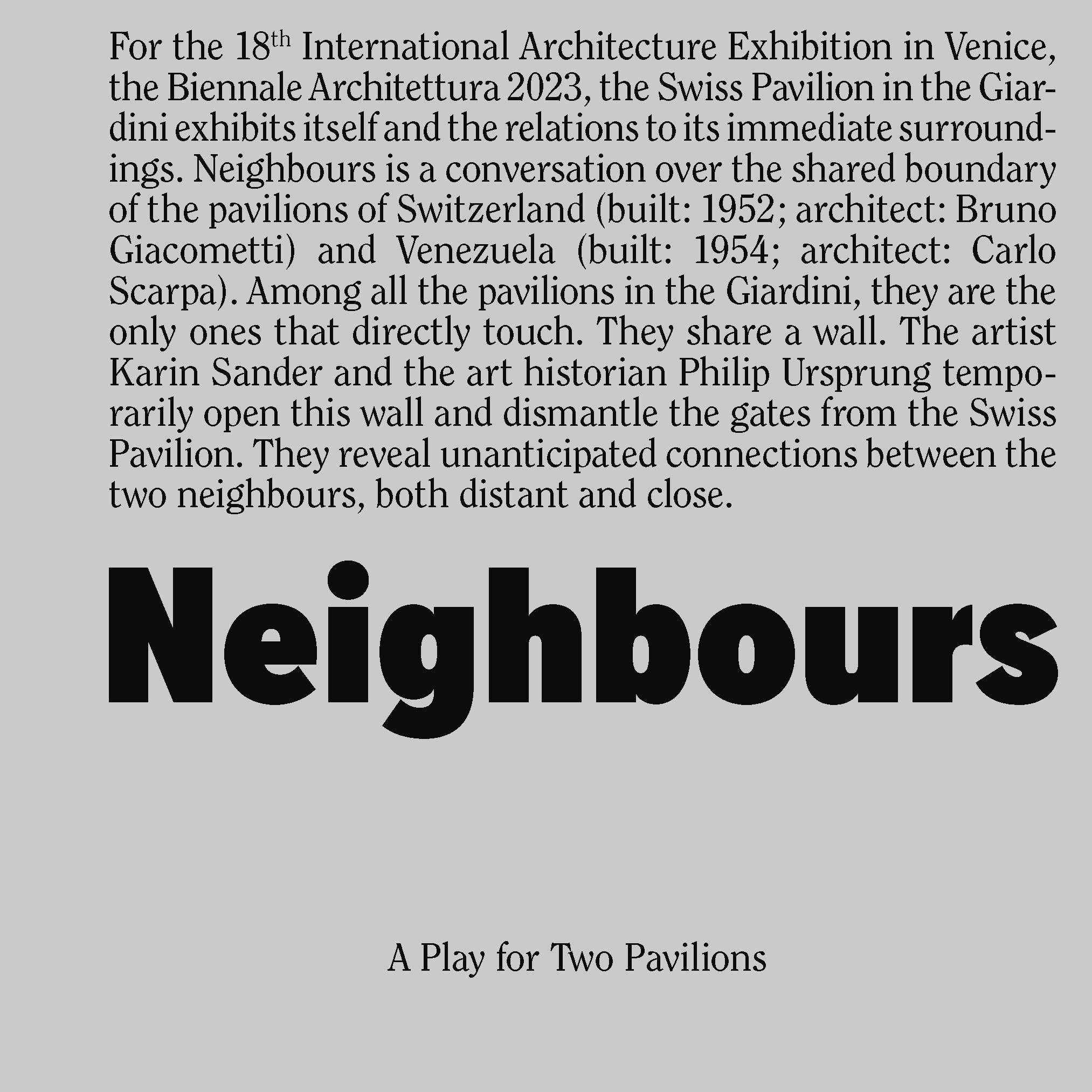 Giardini Days: Play for Two Pavilions