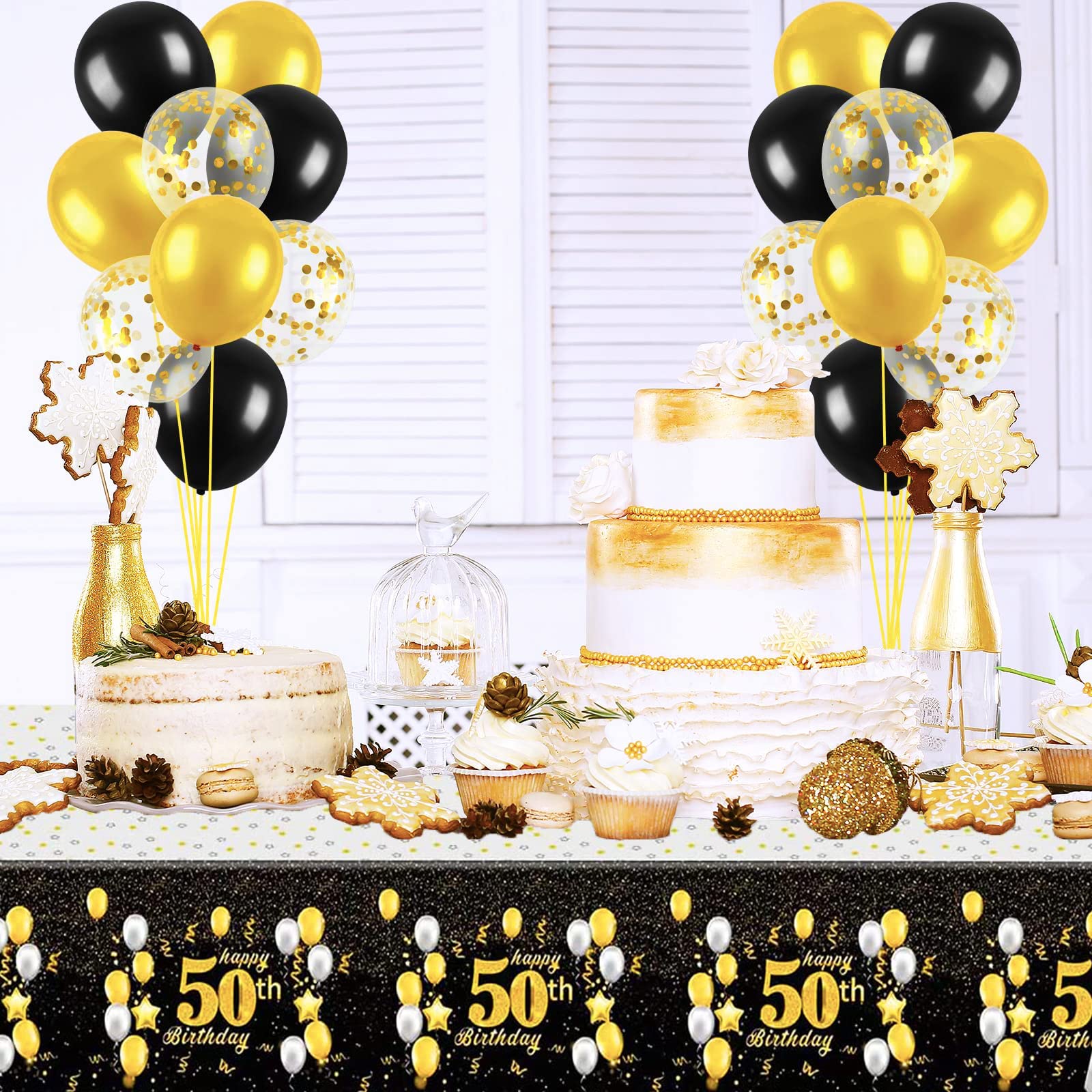 Chemin De Table D'anniversaire 183 X 33 Cm | Motif Ballons Colorés Happy Birthday | Tissu Lin Réutilisable | Décoration Fête, Pique-nique, Camping