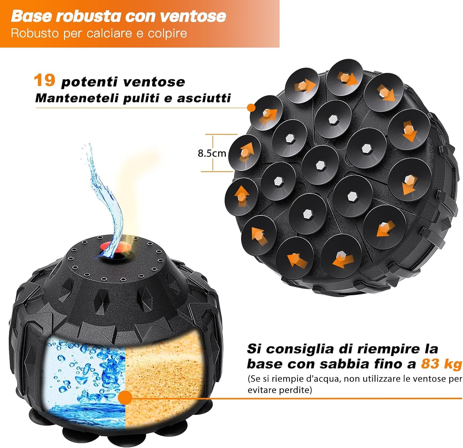 Dripex Sacco da Boxe da Terra, 178cm con Base a 19 Potenti Ventose Riempibile 80kg Sabbia / 60kg Acqua Pugilato Kickboxing Autoportante MMA Thai per Adulti (Spedizione in 2 pacchi separati)