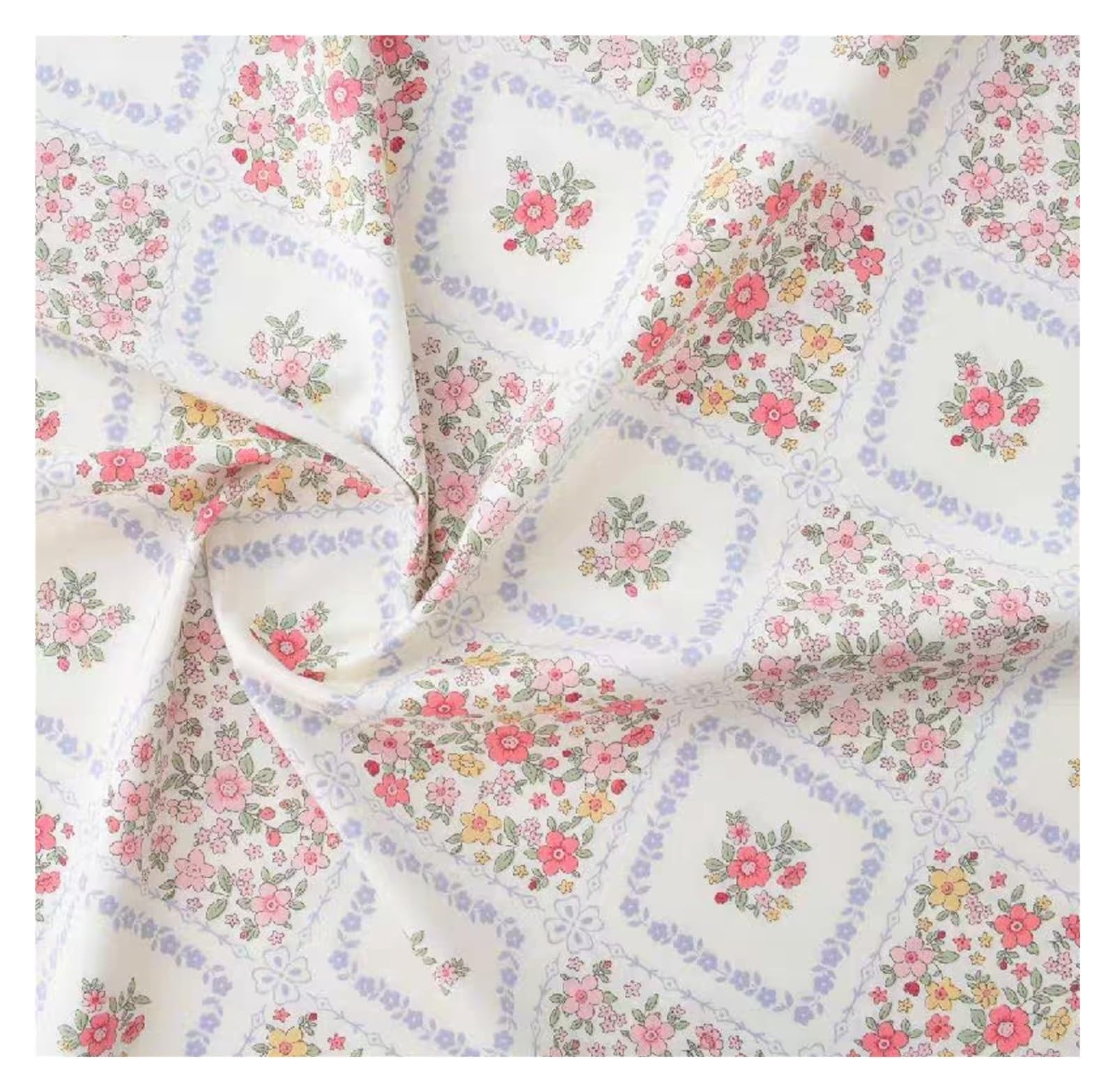 Quilting Cotton, Cotton Fabric 40s Poplin Floral Print 160x50cm(Color5)