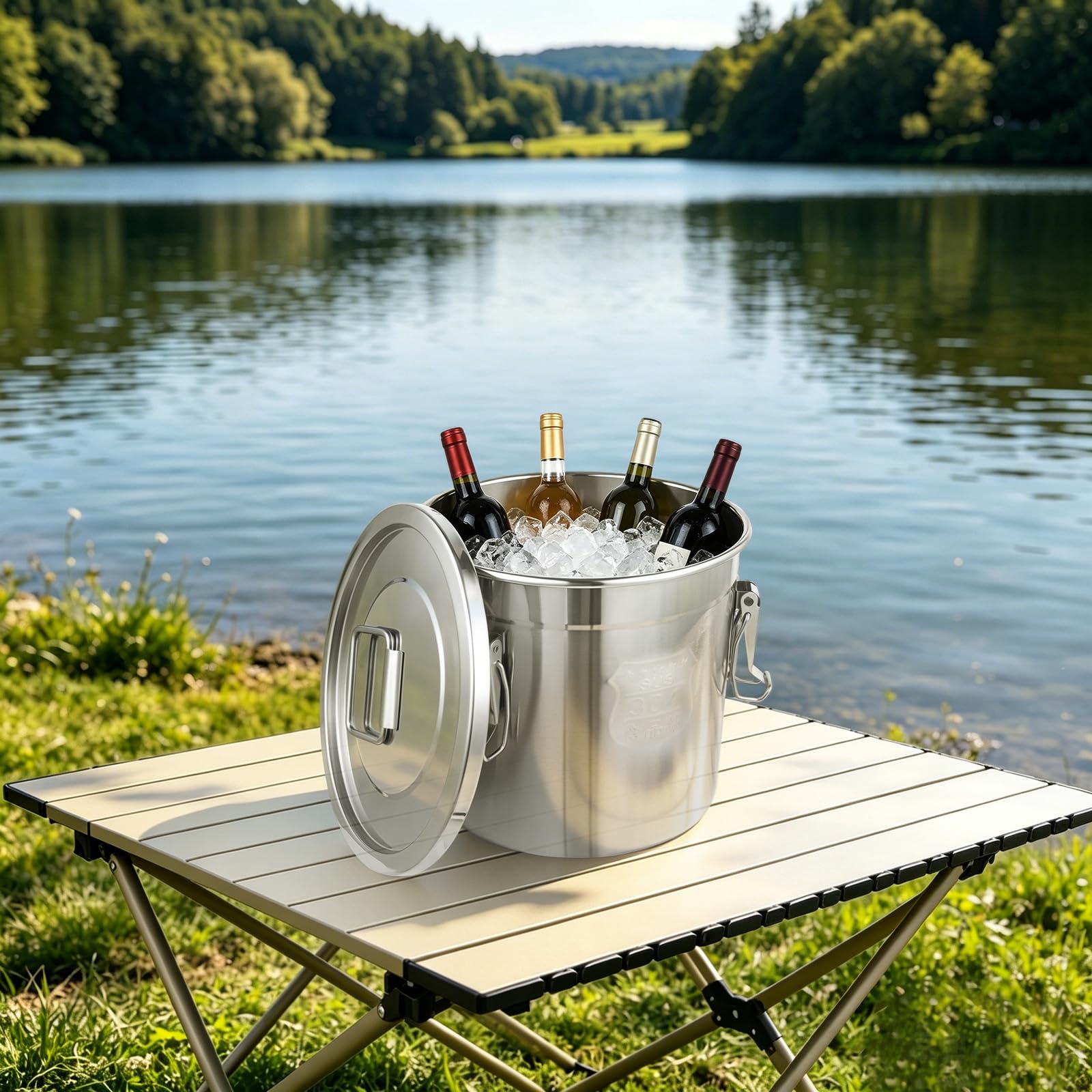12L 304 Edelstahl Vorratsbehälter, luftdichter Getreidebehälter mit 3 Verschlussklammern & Silikon-Dichtungsring, Lebensmittel Vorratsdose für Reis Mehl Müsli, auslaufsicherer Kücheneimer