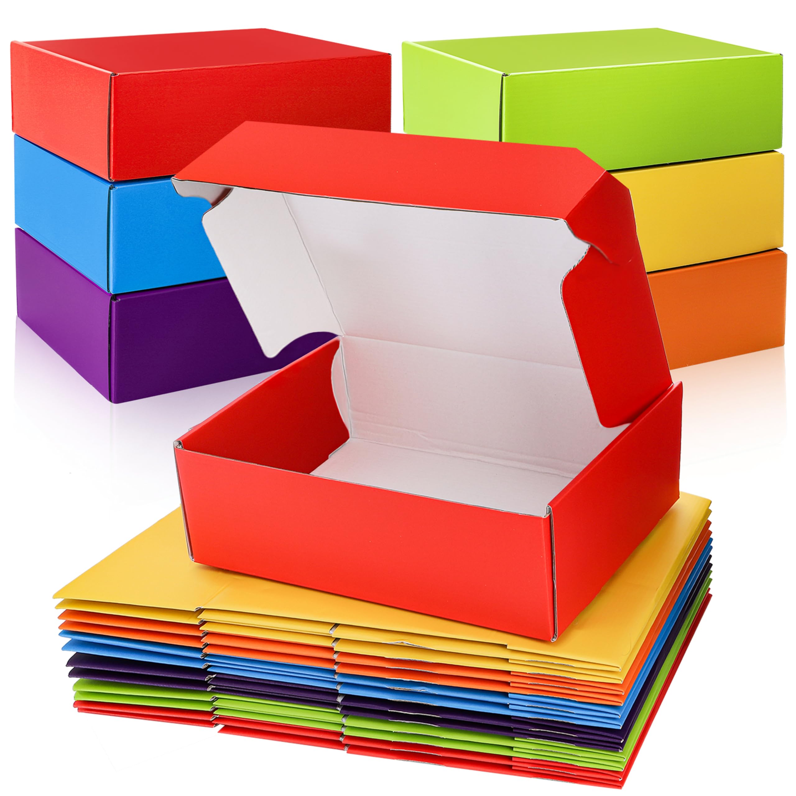 Peohud 18 Pack Shipping Boxes, 12x9x4 Inches Assorted Colors Corrugated Cardboard Box, Large Tab Locking Literature Mailer Gift Box for Small Business, Packing, Wrapping Present