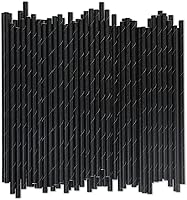 Vista 16 de [1000 unidades] Pajitas de papel de bambú verde para beber, 7.75 x 0.24 pulgadas, 100% biodegradables