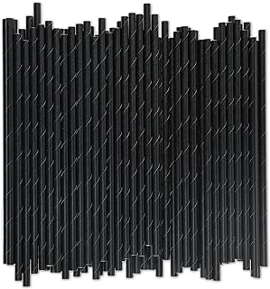 Black Paper Straws 1000 Count - 7.75