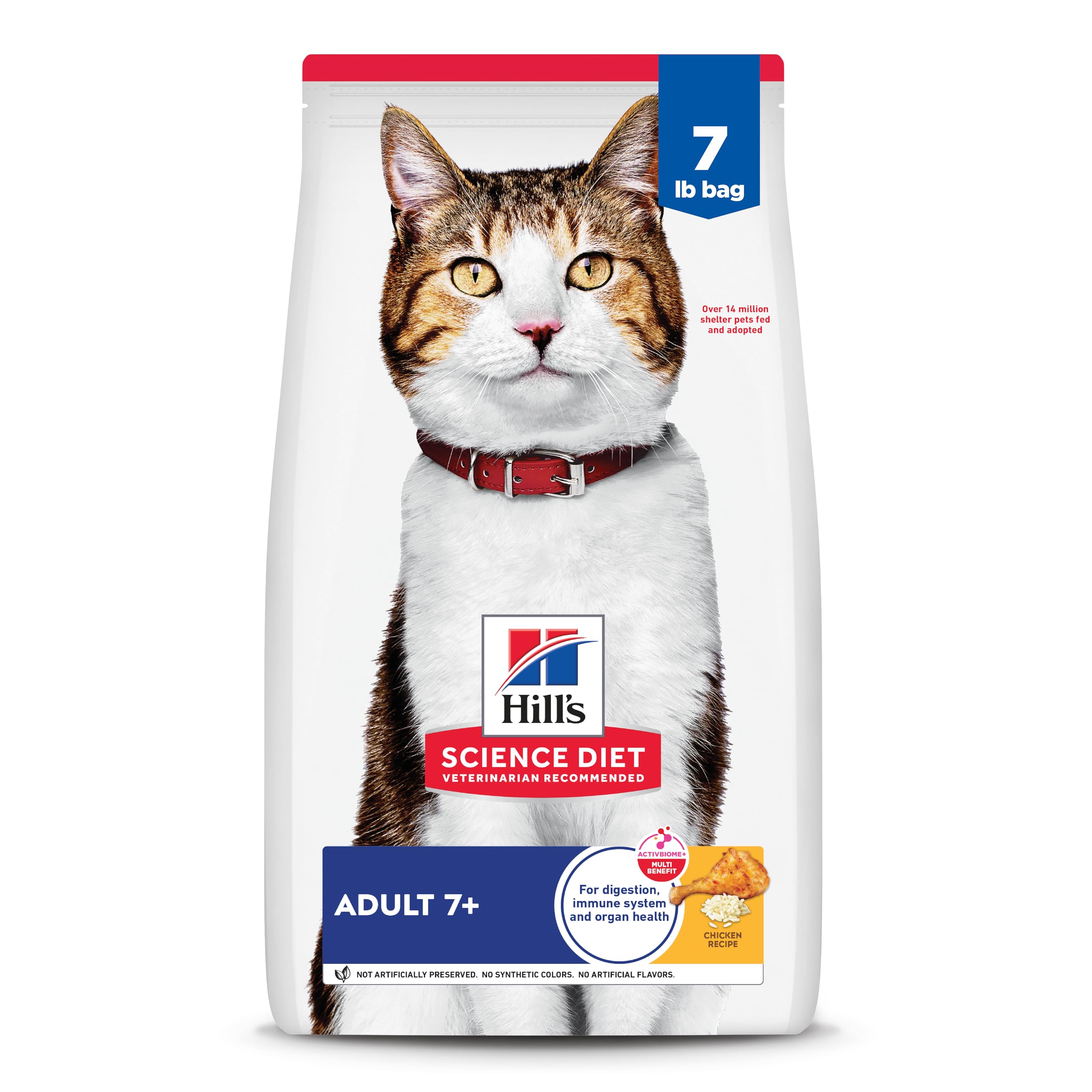 Hill's Science Diet Adult 7+ Dry Cat Food, Chicken, 7 lb. Bag