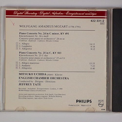 Mozart Piano Concertos No. 24 and No. 25