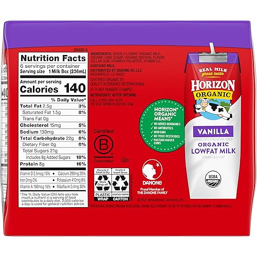 Miniatura 62 de Horizon Organic Cajas de leche bajas en grasa, fresa, 8 onzas, paquete de 6