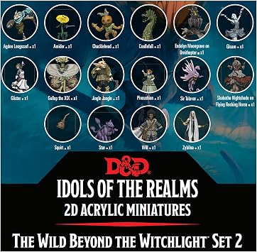 WizKids D&D Idols of The Realms The Wild Beyond The Witchlight 2D Set 2 - 20pc Dungeons & Dragons 2D Acrylic Miniatures - RPG