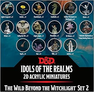 WizKids D&D Idols of The Realms: The Wild Beyond The Witchlight : 2D Set 2 - 20pc Dungeons & Dragons 2D Acrylic Miniatures - RPG