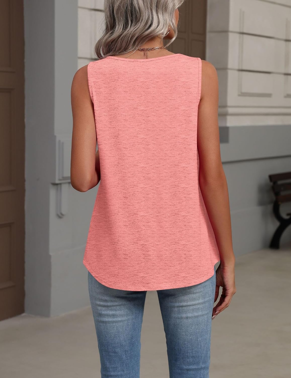 Zeagoo Womens Tank Tops Summer Sleeveless Loose Fit Tops V Neck Pleated Shirts Basic Tees Dressy Casual Trendy Clothes thumbnail