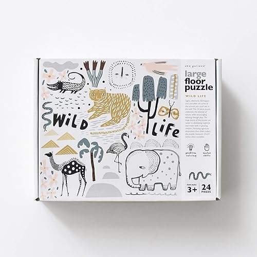 Miniatura 8 de Wee Gallery Wild Life - Rompecabezas de piso de 24 piezas grandes, rompecabezas jumbo duradero para principiantes, niños pequeños, niños en edad