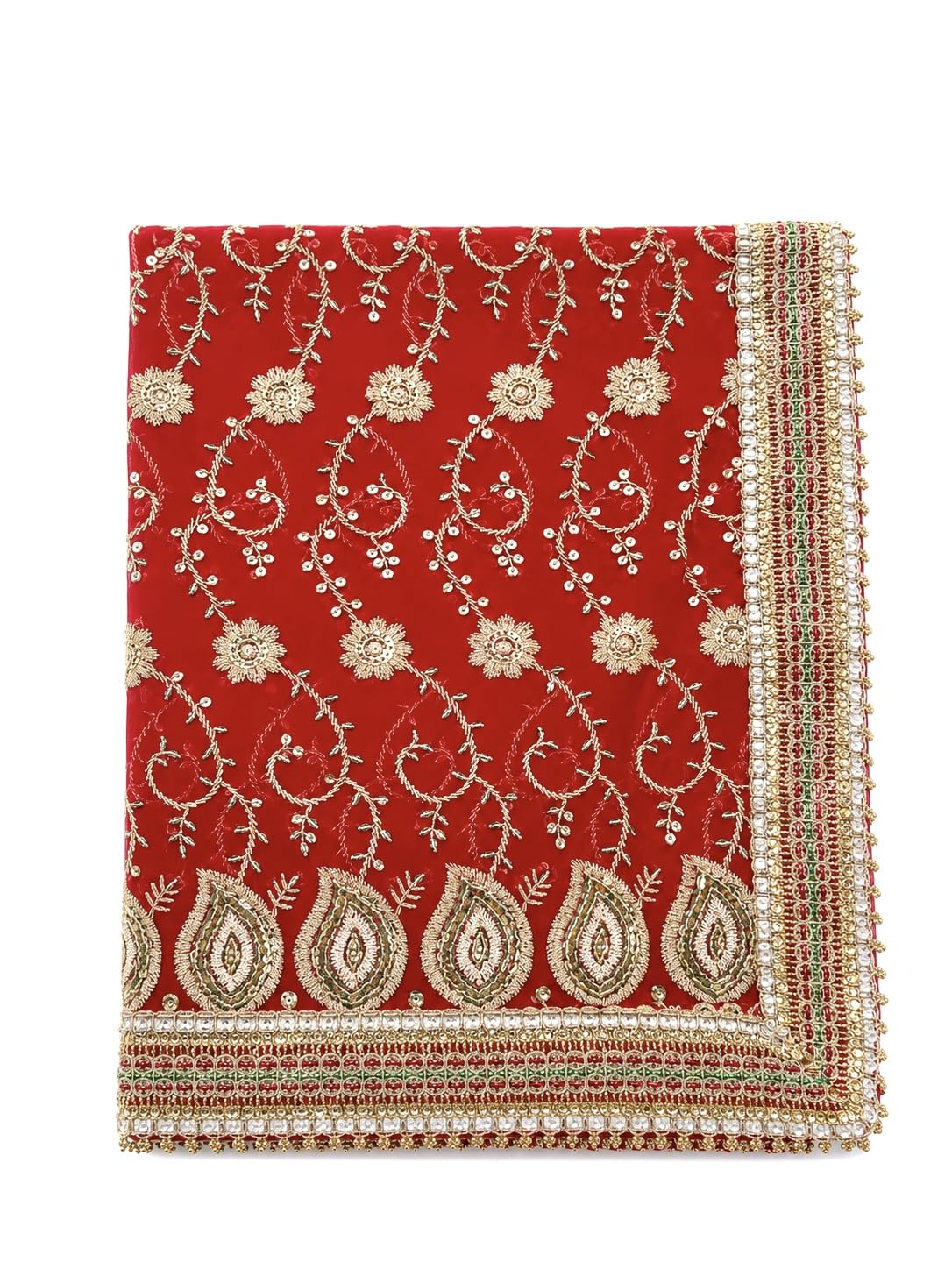 Parkash Store - MATA Ki Chunri 2 Meter Red Colour | Premium Quality MATA Rani Ki Chunni for Pooja | Deity Lal Chuni for Kanjak,Navratri | Navratri MATA Chunri | Devi MATA Ki Chuni Big Size 2 Meter-image-28
