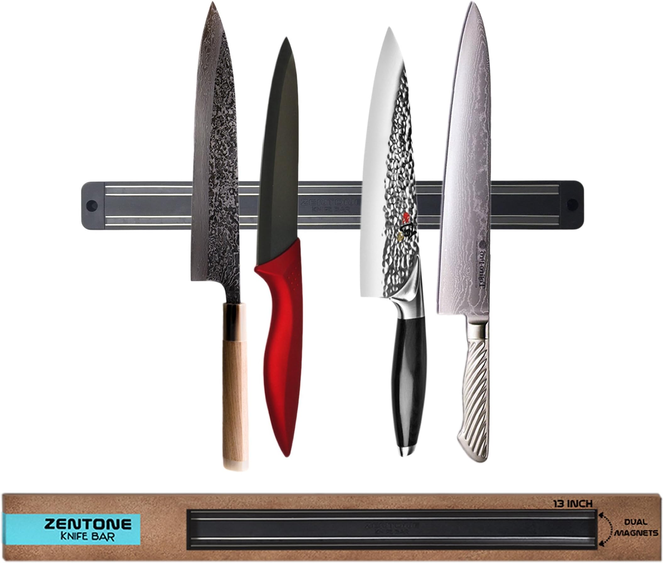 Kitchen Knife Holder: Super Strong Magnetic Knife Holder With Powerful Magnet| 21 Inch Tool Bar Made Of Magnetized Steel By Zentone