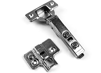 Berta (4 Pieces) Full Overlay Soft Close, 6-Ways 3-Cam Adjustment, Restricted Angle to 90 Degree, Concealed Frameless Kitchen Cabinet Door Hinges with Installation Screws (Frameless, 4)