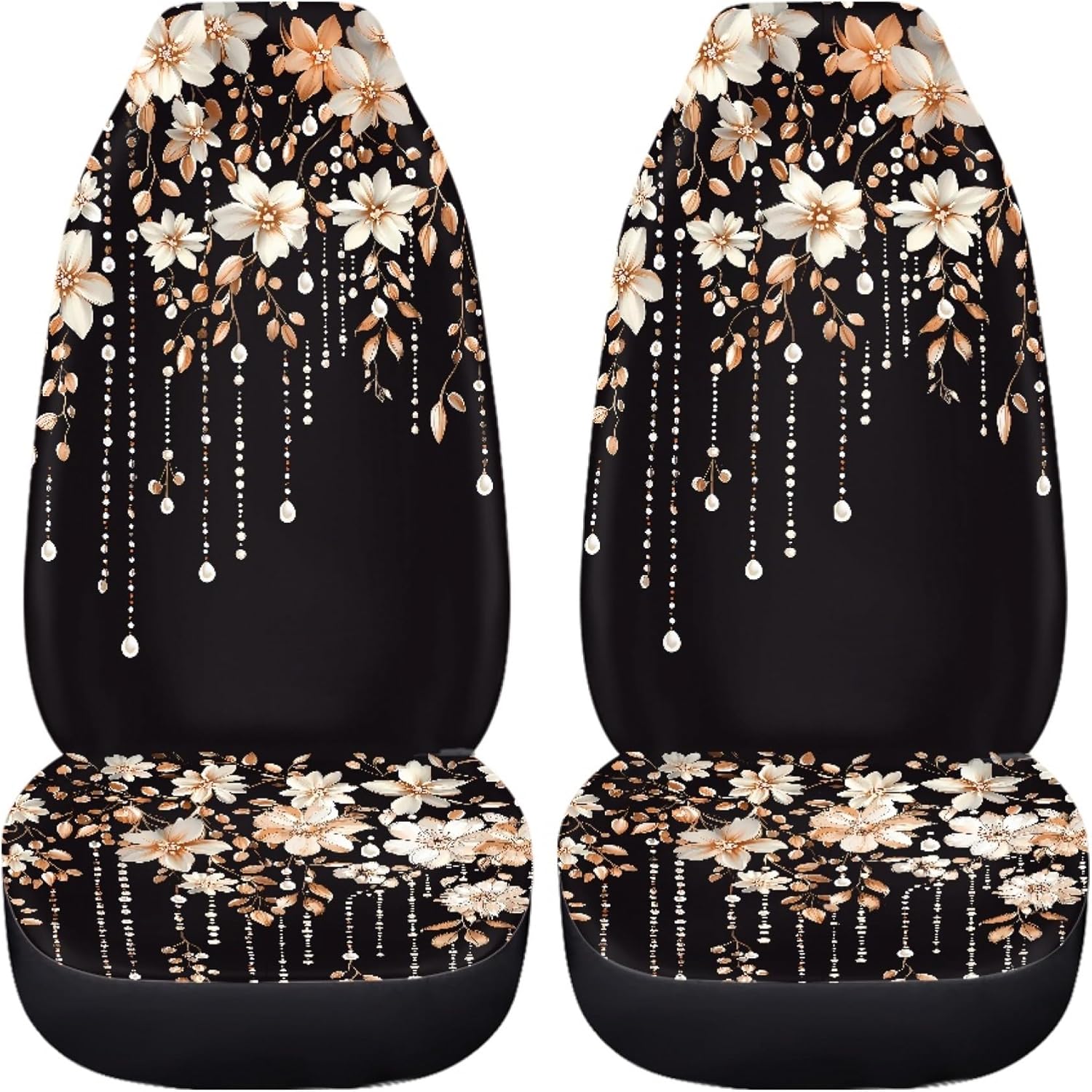 Cherry Blossom Print Car Seat Cover for Women,Universal Bucket Front Seat Covers Fit for Most Cars,SUVs,Sedans,Trucks or Van,2-Piece Set